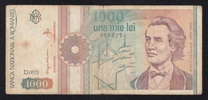 ROMANIA BANKNOTE - 1000/1.000 LEI - P101a - 1991 - VF 🇷🇴 - Picture 1 of 3