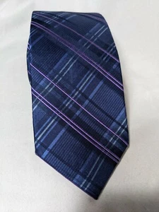 Paul Stuart 100% Silk Men's Necktie Made In Japan Purple Plaid - Picture 1 of 5