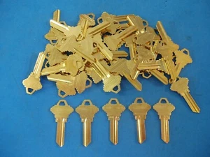 LOT OF FIFTY LOCKSMITH BRASS SC1 KEY BLANKS FITS SCHLAGE  ESP MADE IN USA - Picture 1 of 2