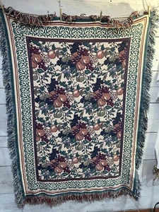 Goodwin Weavers Tapestry Throw. Fruit Theme 45 X 63 Made In USA - Picture 1 of 4