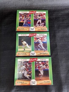 1992 French’s Player Series Ricky Henderson Darryl Strawberry, Two Other Cards