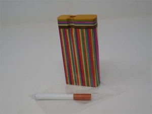 4" Wooden Tobacco Dugout W/4" Taster Bat -Striped - Picture 1 of 2