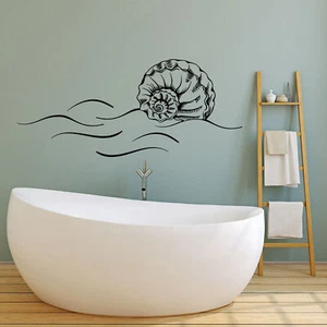  Vinyl Wall Decal Sea Spiral Shell Ocean Beach Marine Style Stickers (1324ig) - Picture 1 of 3