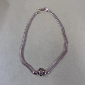 vintage MIMCO rose gold plated heavy necklace with jewelled centre pendant - Picture 1 of 7