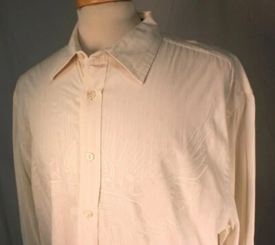 Marc Ecko Cut & Sew White on White Embroidered L/S Club Shirt 100% Cotton XXL  - Image 1 of 4