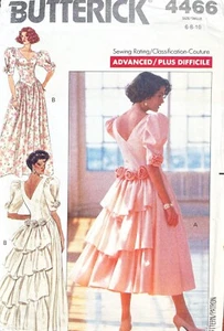 1980's Butterick Misses' Dress Pattern 4466 Size 6-10 UNCUT - Picture 1 of 2