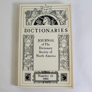 Dictionaries Journal of The Dictionary Society of North America #15 1994 PB - Picture 1 of 5