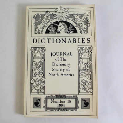 Dictionaries Journal of The Dictionary Society of North America #15 1994 PB - Image 1 of 4