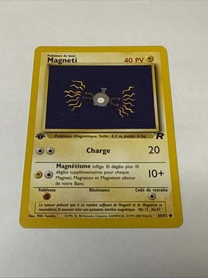 FRENCH Pokémon Card  "MAGNETI" First Edition 2000 Team Rocket Common 60/82 LP - Image 1 of 4