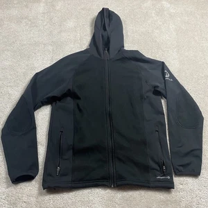 Merrell Jacket Mens M Black Hooded Full Zip Performance Outdoor Softshell Select - Picture 1 of 10