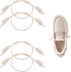 Elastic Shoelaces Strings Replacement Laces for Hey Dude 12In, Beige - Picture 1 of 7