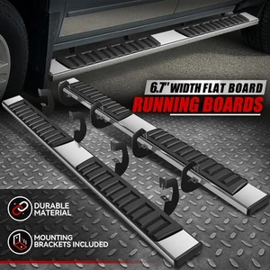 For 07-19 Chevy Silverado GMC Sierra 1500 Crew Cab 6.7" Step Bar Running Board - Picture 1 of 9