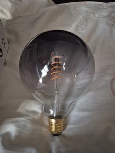 Retro Vintage SMOKED GREY LED GLOBE, E27 Light Bulb, 4W, Spiral Filament, G125 - Picture 1 of 10