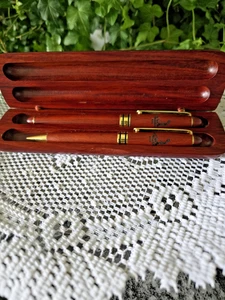 Wooden Pen & Pencil set - Engraved Pinehurst Golf - Picture 1 of 13