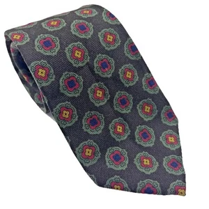 Polo Ralph Lauren Tie Wool Challis Vintage Floral Foulard Gray 56.5x3.56 - Picture 1 of 4