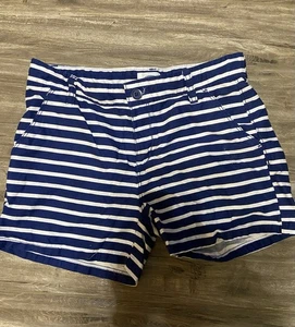 Girls Navy White Stripe Shorts Size 16 Old Navy Elastic Adjust Waist - Picture 1 of 5