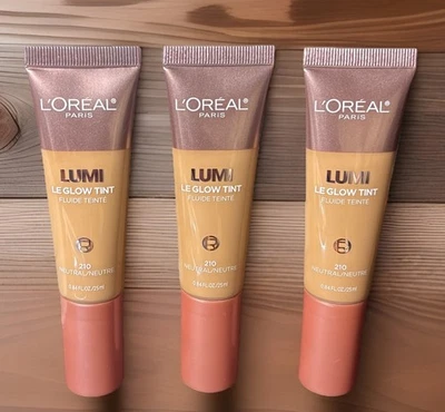 L’Oréal Paris Lumi Le Glow Skin Tint 210 Neutral.  .84 fl oz. Lot of 3 tubes NEW - Image 1 of 2
