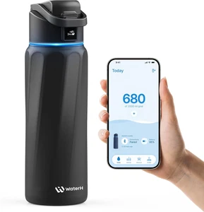 Botella de agua inteligente con recordatorio y rastreador, aislada al vacío de doble pared, 32 oz - Imagen 1 de 12