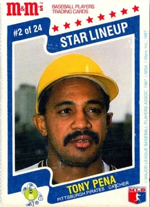 1987 M&M's Star Lineup Tony Pena #2 Pittsburgh Pirates Baseball Card - Picture 1 of 2