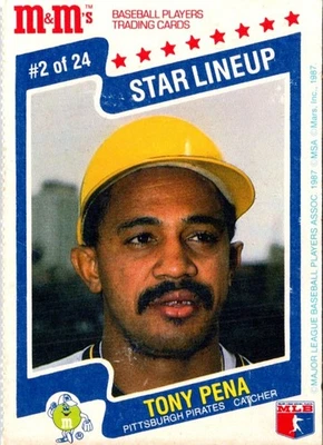 1987 M&M's Star Lineup Tony Pena #2 Pittsburgh Pirates Baseball Card - Image 1 of 2