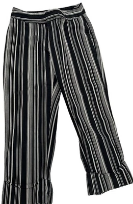 Pantalones deportivos Geoffrey Beene a rayas blancas y negras talla 6 Foto 1 de 4