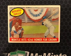 ⚾ 1959 Topps Baseball Thrills #461 - Mickey Mantle Hits 42nd Homer - Yankees ⚾ - Bild 1 von 5