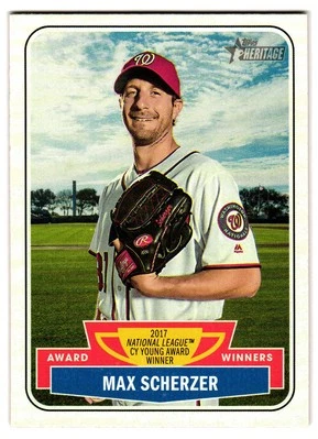 2018 Topps Heritage #AW-4 Max Scherzer Award Winners - Image 1 of 2