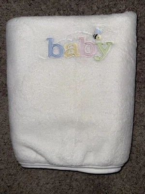 Vintage Carter's BABY White Bee Baby Fleece Crib Blanket Girl 30 X 40 - Image 1 of 4