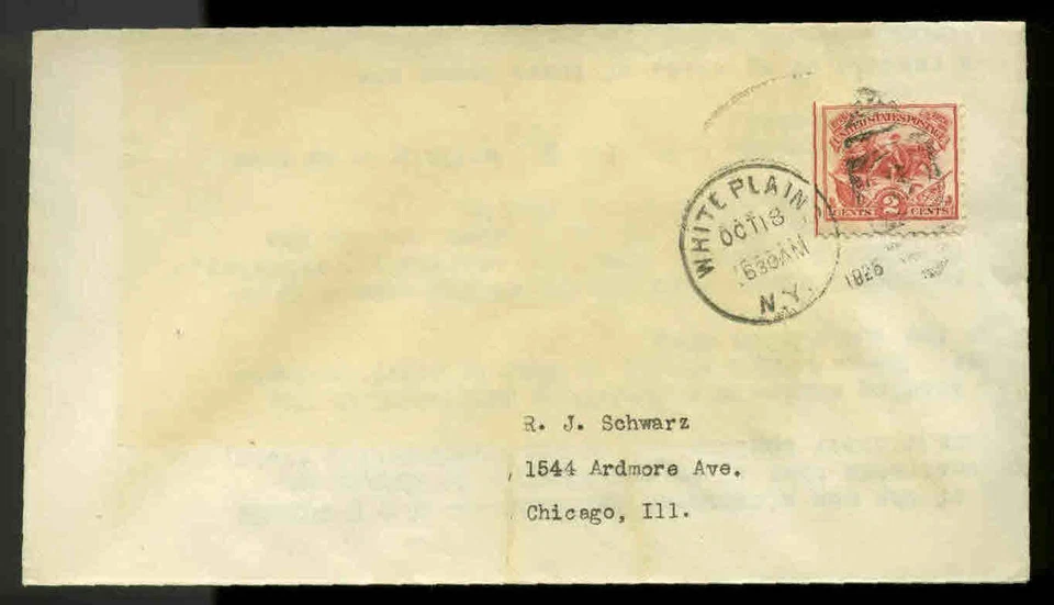 629 WHITE PLAINS FDC WHITE PLAINS, NY FIRST DAY COVER WITH DUPLEX CANCEL  - Image 1 of 1