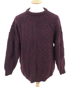Jersey de punto para hombre Aran Crafts talla L lana virgen K667 - Imagen 1 de 4