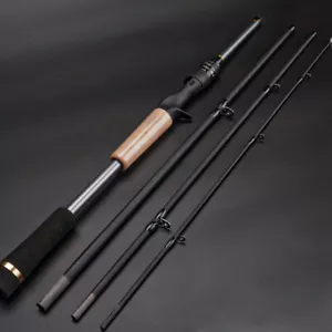 Spinning Casting Carbon Fishing Rod 4 Sections 1.98m/2.1m Portable Travel Rods - Picture 1 of 37