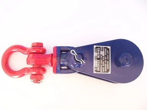 4 Ton Snatch Block with Swivel Shackle, 4-1/2" Sheave, 1/2" Wire Rope - Picture 1 of 2