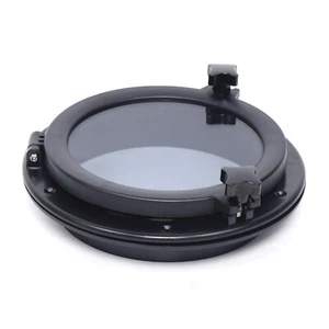 Round Porthole Window For Vans - Dark Tint, Tempered Glass Auto Black 8" NEW UK - Picture 1 of 12