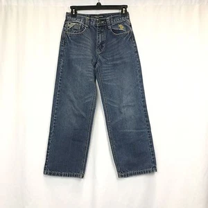 Girls USPA U.S. Polo Assn Skinny Denim Jeans Sz 12 (L) Big Yellow Logo Cute - Picture 1 of 12