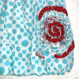Catimini 102 EU 4T Toddler Girl Bubble Skirt White with Turquoise Polka Dots - Picture 1 of 10