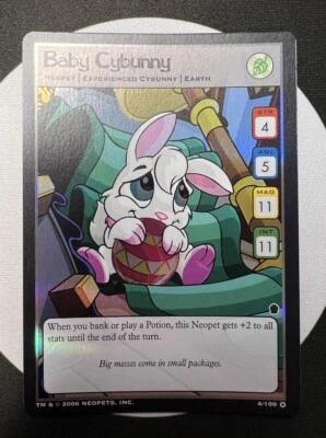 Neopets TCG Card Game Haunted Woods Baby Cybunny (4/100) - Image 1 of 4