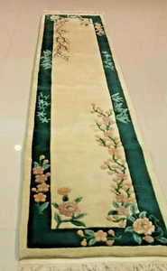 Super Fine Vintage Chinese Art Deco Rug 2.3 x 10' 100% wool 75% OFF GREAT PRICE! - Picture 1 of 6
