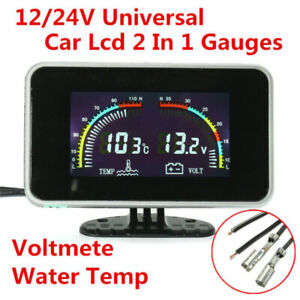 DC9-36V LCD Digital Display Car SUV Voltmeter Gauge/Water Temp Temperature Meter