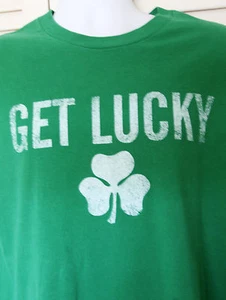 Get Lucky T-Shirt Size L Large 100% Cotton St. Patrick's Day Green Shamrock - Picture 1 of 4