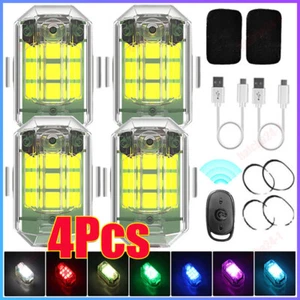 4PCS Wireless LED Strobe Light 7 Colors Rechargeable Flashing Lights with Remote - Picture 1 of 17