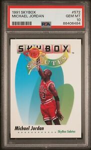 1991-92 Skybox Michael Jordan Salutes Insert #572 Chicago Bulls PSA 10 Gem Mint