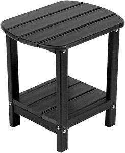 Adirondack Side Table 16.5″ Outdoor Side Table HDPE Plastic Double Black
