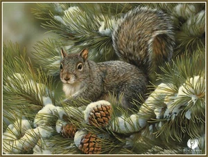 Grey Squirrel  220-  Chart Counted Cross Stitch Pattern craft - Foto 1 di 4