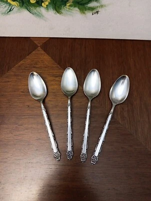 EKCO Eterna Mary Ellen Set of 4 Teaspoons Japan Stainless Steel  Flatware - Image 1 of 4