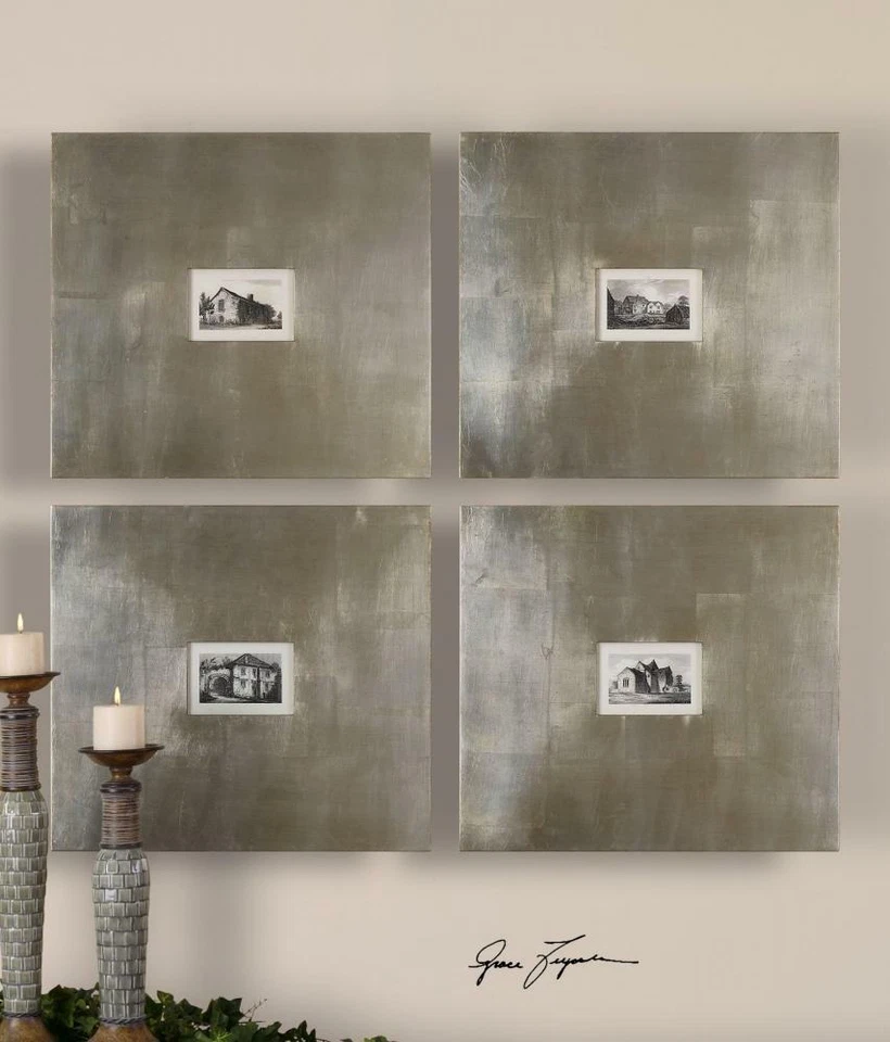 Reprodução de obras de arte edifícios históricos Ii Iii Iv conjunto de 4 arte de parede - Imagem 1 de 1