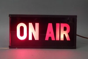 Vintage On Air TV Radio Rundfunk Studio Kabine Licht Wandschild - Bild 1 von 3
