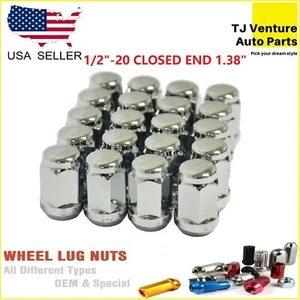 100PCS CHROME BULGE ACORN LUG NUTS 1/2"-20 CLOSED END 1.38" DODGE DURANGO DAKOTA - Picture 1 of 3