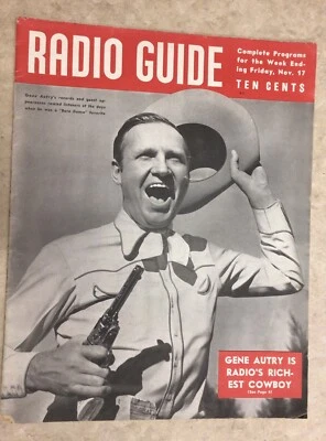 Vintage "Radio Guide" Magazine. Nov 17, 1939. Cover: Gene Autry 7.5 Condition - Image 1 of 3