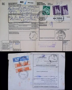 Pacchi Postali 2 Ricevute Svizzera Liesta Chiasso Como Bari Roma 22443 - Imagen 1 de 2