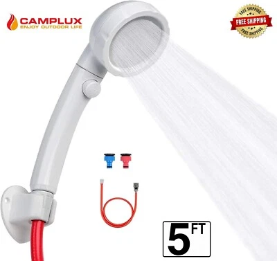 Camplux Portable Shower head with Garden Hose Quick Connector -1.3GPM-2.6GPM - Image 1 of 4